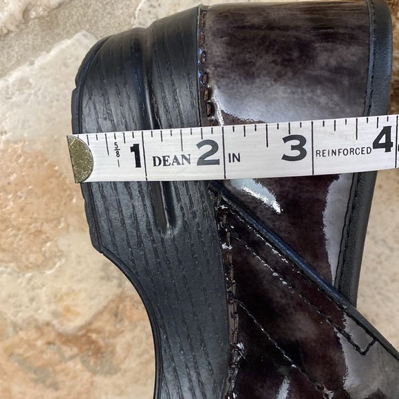 Dansko Clog Womens Sz 41 Black silver Marble Patent Leather Nurse Comfort - Picture 9 of 9